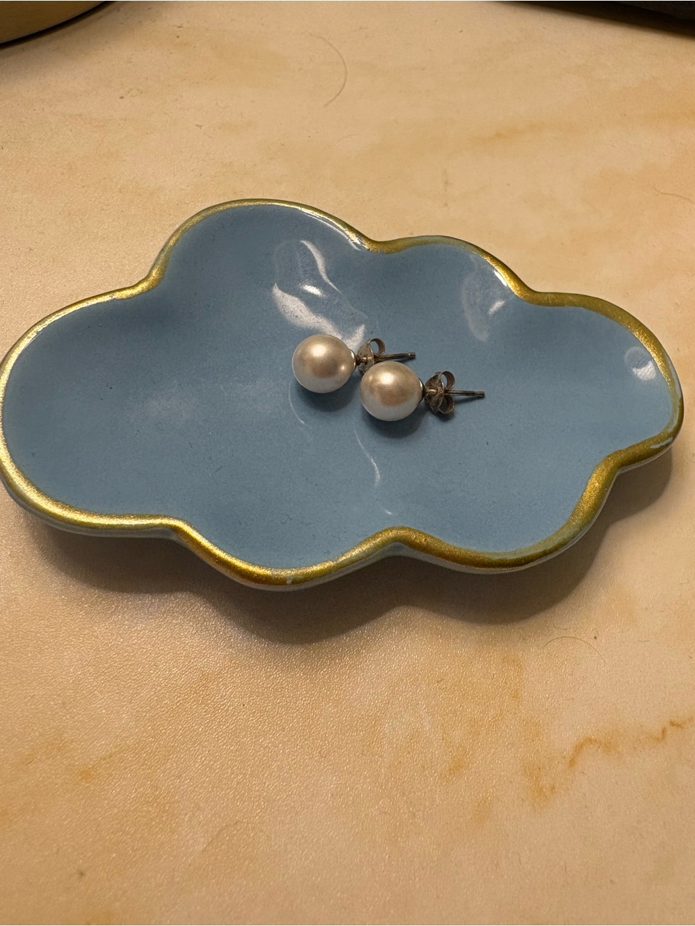 Old Navy Sterling Silver White  Pearl Stud Earrings